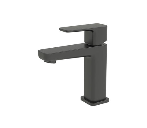 1-Hole Single Handle Bathroom Faucet with Push Drain in Black