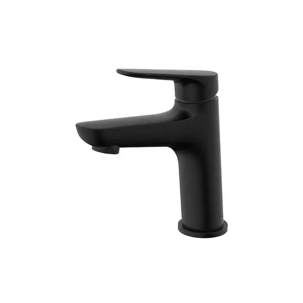 1-Hole Single Handle Bathroom Faucet with Push Drain in Black