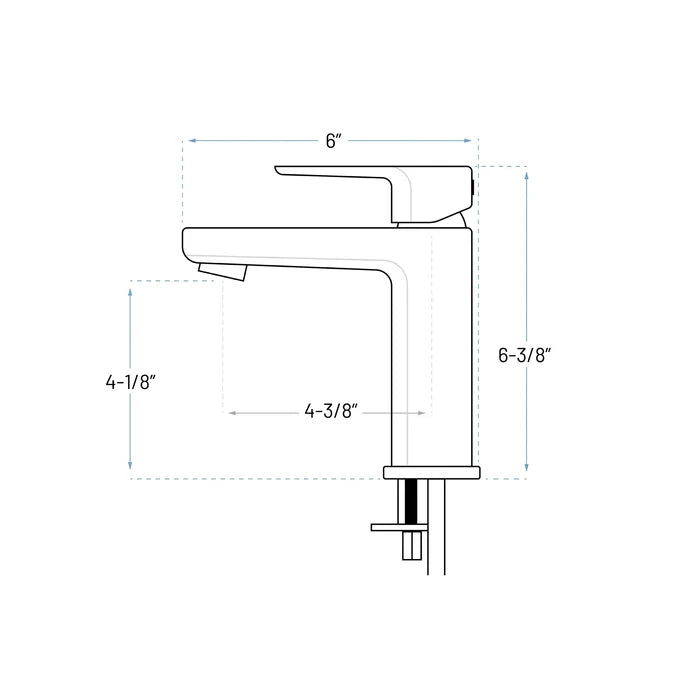1-Hole Single Handle Bathroom Faucet with Push Drain in Black