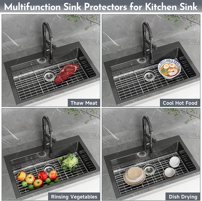 11-1/2" Stainless Steel Grid Bottom Protector for Double Bowl Kitchen Sink (2 PCS)