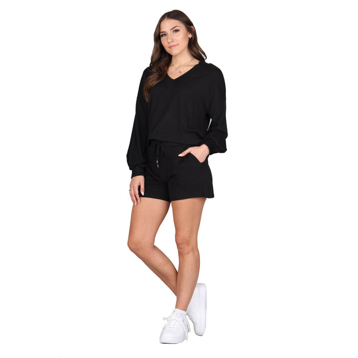 2-Piece Knitted Top & Shorts Set