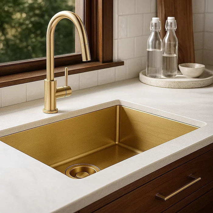 3-1/2" Brushed Gold Stainless Steel Garbage Disposal Flange