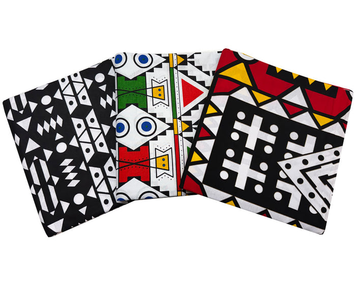 3 Angola Wax Print -2 yards each