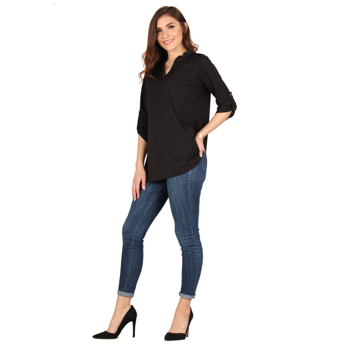 3/4 Roll Tab Sleeve Tunic