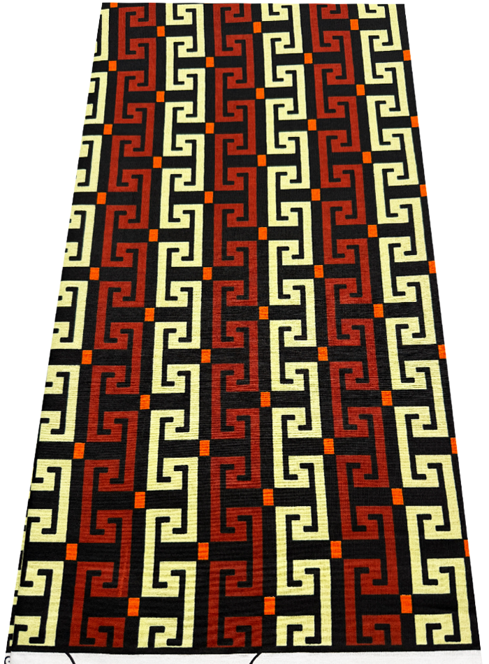 African Ankara Wax Print-Dark Brown Black Orange Cream