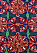 African Wax Print-Green Burnt-Orange