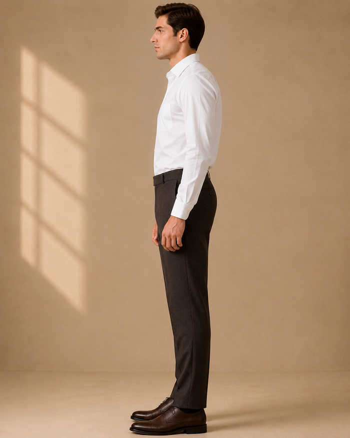AKAZ COSTA Men's Coffee Brown Trousers | Premium Dress Pants for Modern Men