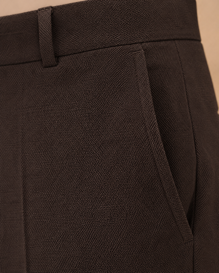 AKAZ COSTA Men's Coffee Brown Trousers | Premium Dress Pants for Modern Men