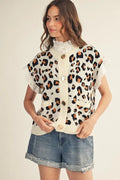 Animal Print Sleeveless Sweater