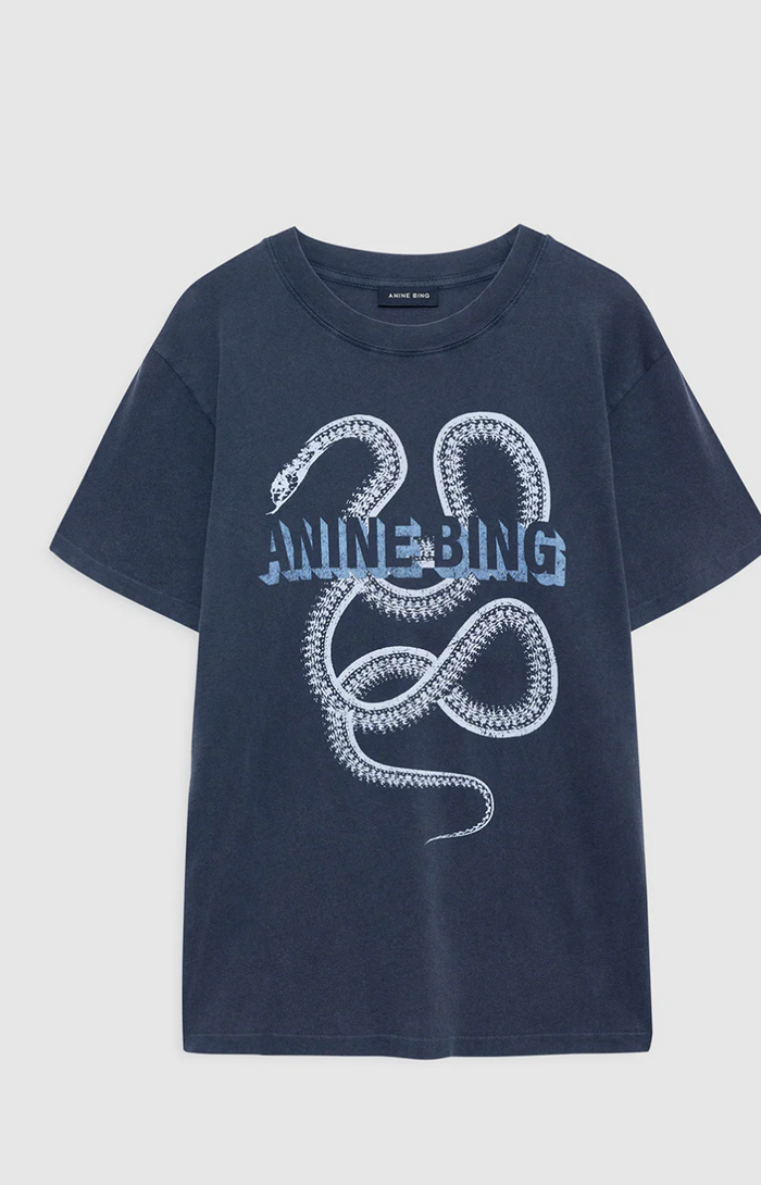 Anine Bing Lili Tee Snake - Washed Black