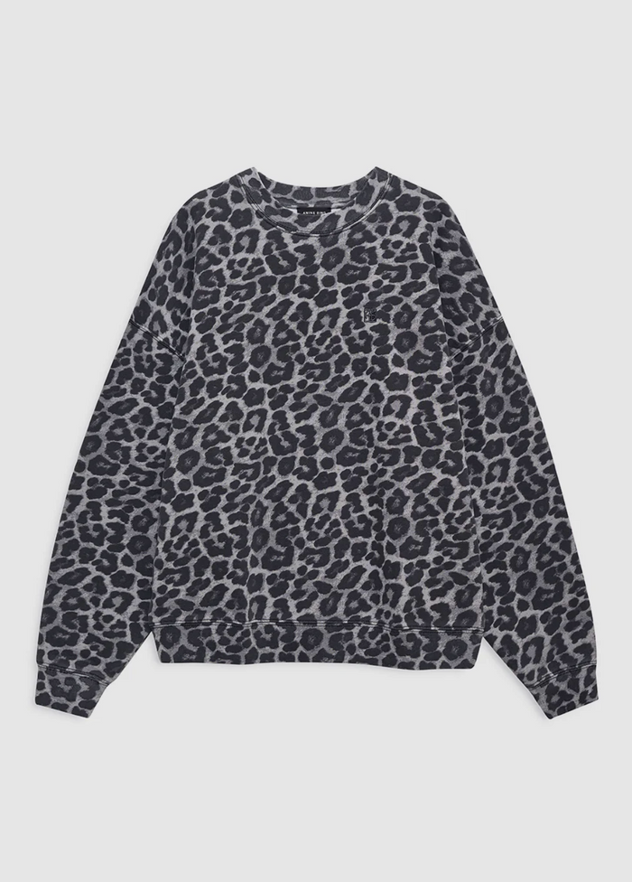 Anine bing Miles Sweatshirt - Grey Leopard