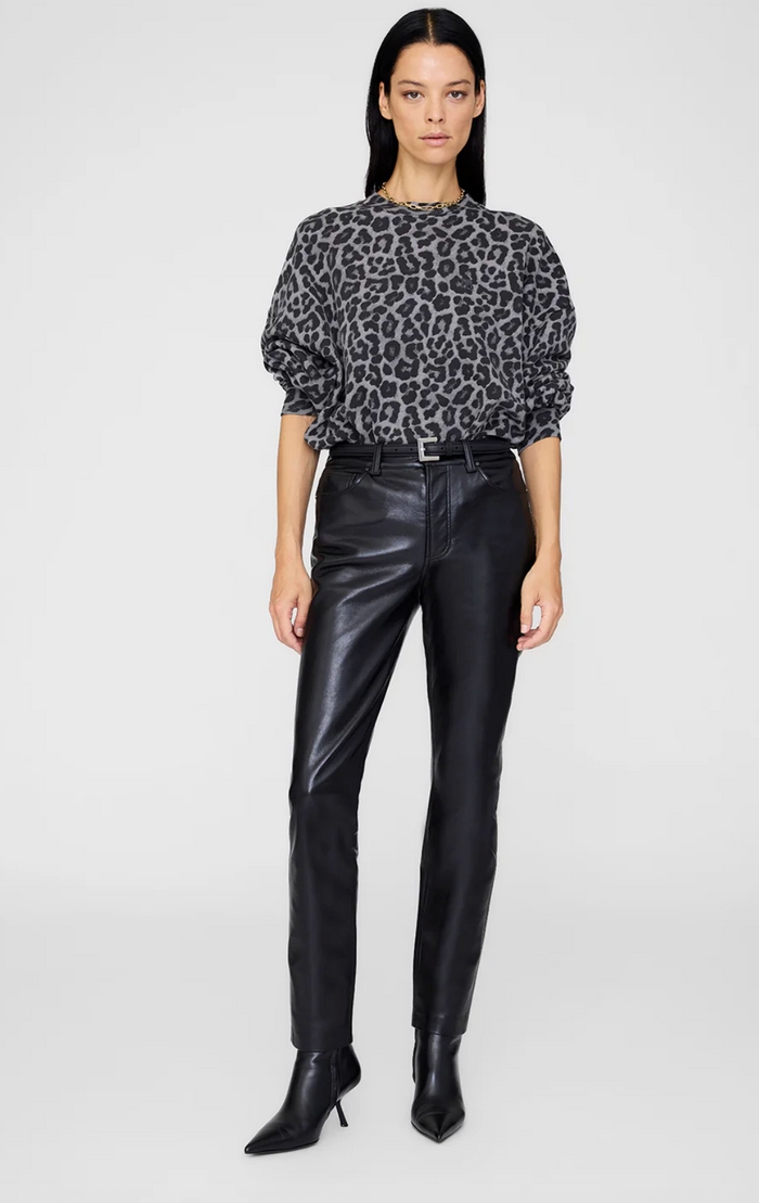 Anine bing Miles Sweatshirt - Grey Leopard
