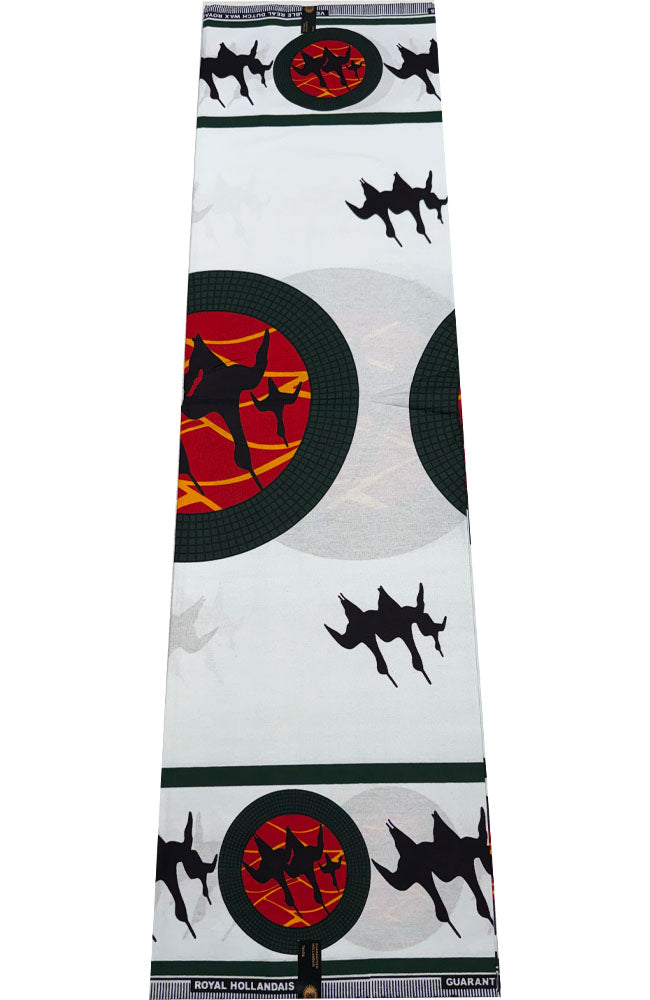 Ankara Fabric- Flying Bird-Black White Red