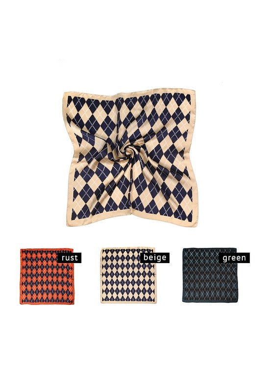 Argyle Star Print Fashion Scarf - Greige Goods