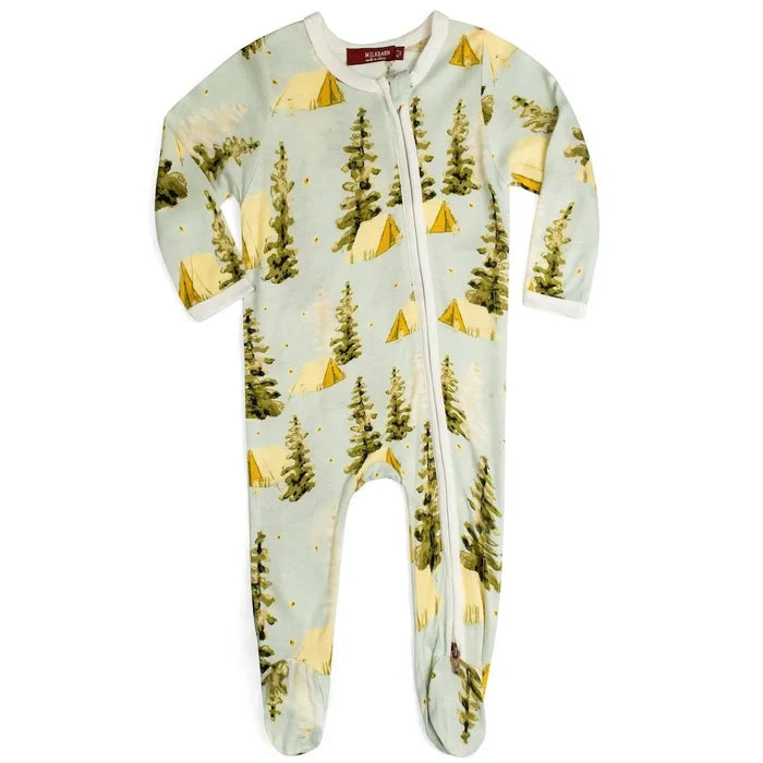 B Zipper Footed Romper - Greige Goods