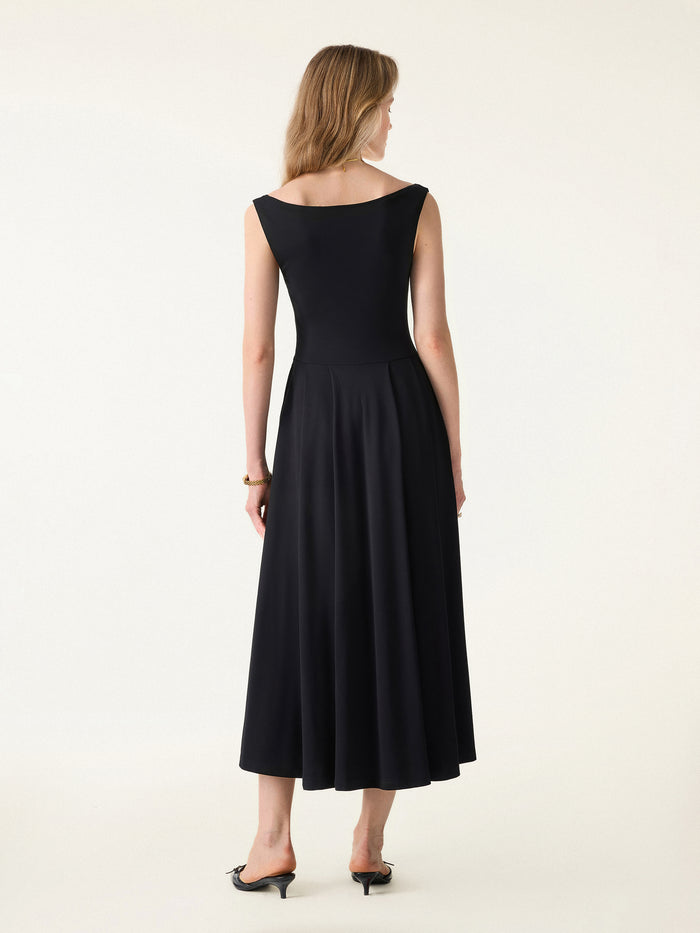 OGLmove Balletic Scoop Neck Midi Bra Dress with Pockets