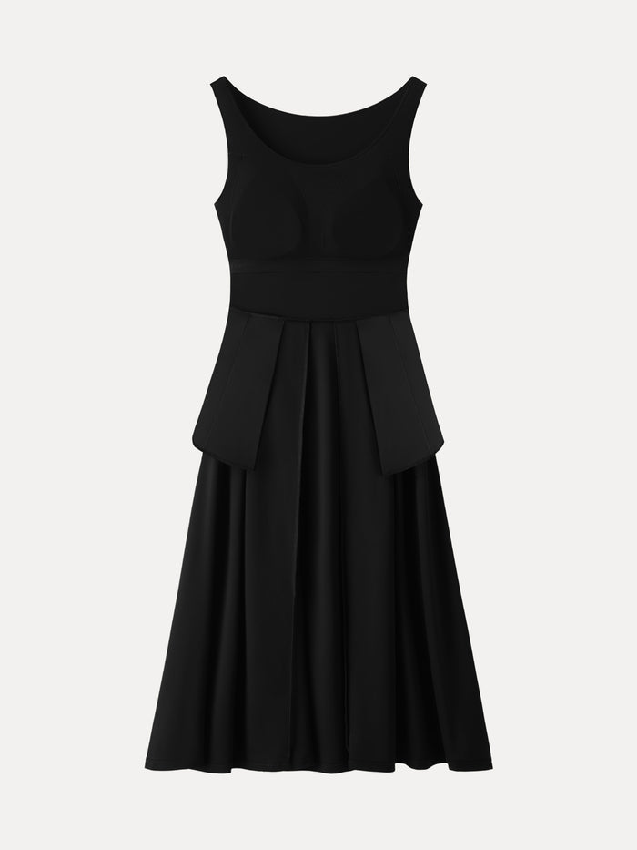 OGLmove Balletic Scoop Neck Midi Bra Dress with Pockets