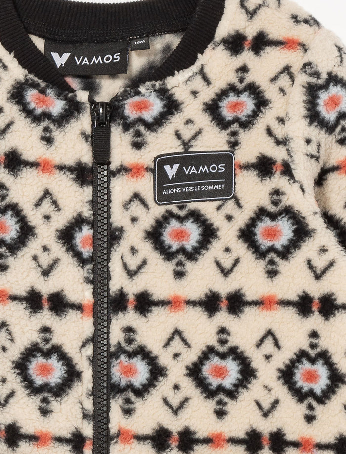 Barboteuse en sherpa à motif aztèque - bébé fille