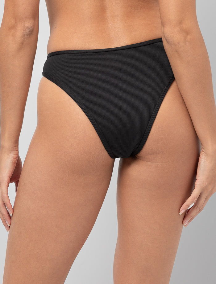 Bas de bikini côtelé échancré
