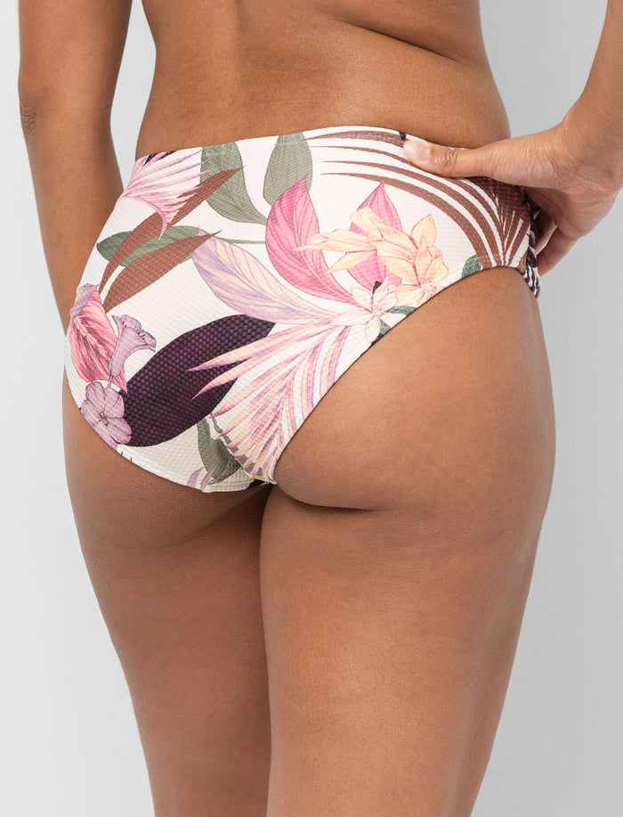 Bas de bikini drapé à anneau décoratif