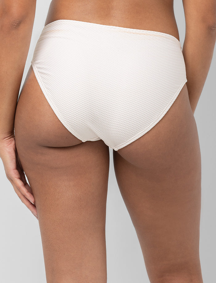 Bas de bikini drapé à anneau décoratif