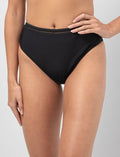Bas de bikini taille haute à détail mesh