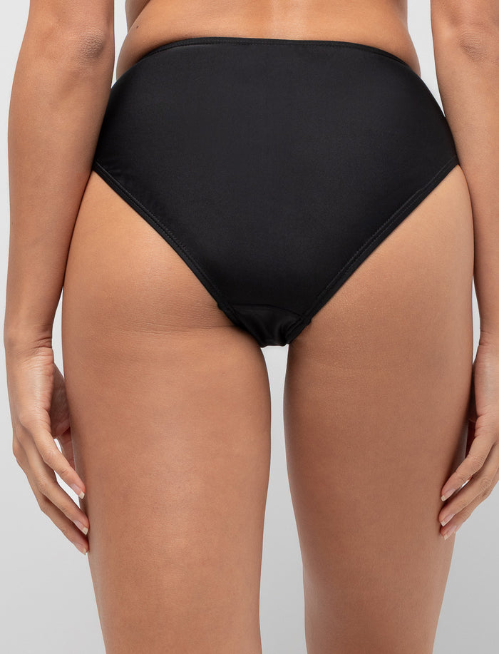 Bas de bikini taille haute à détail mesh