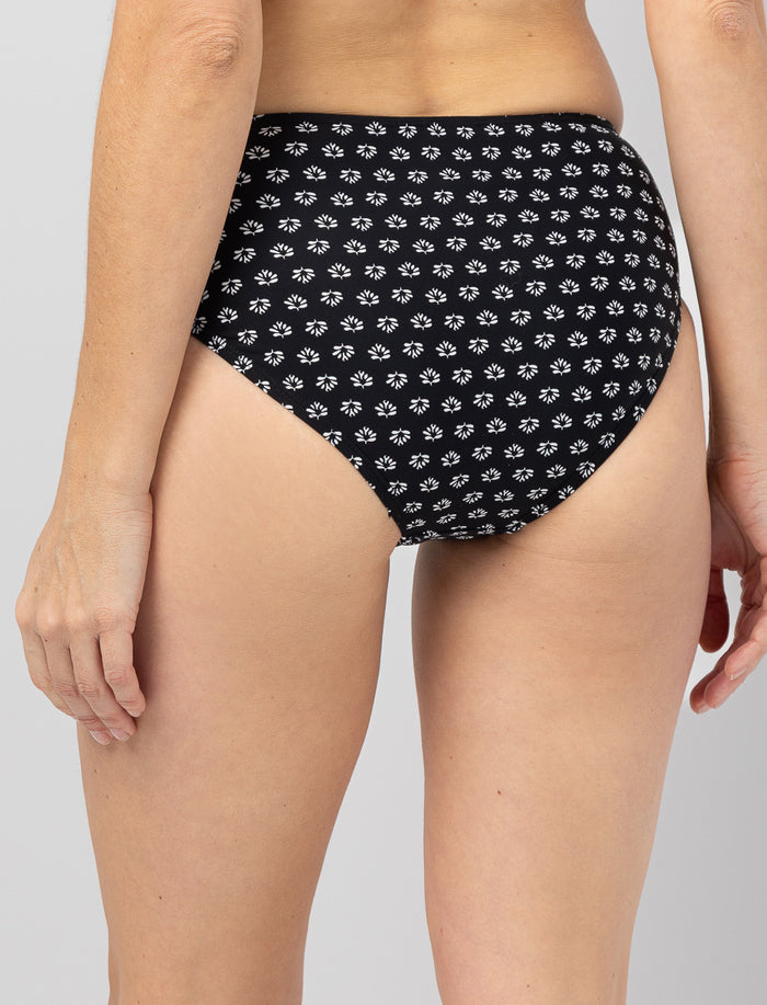 Bas de bikini taille haute à détail mesh