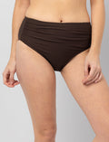 Bas de bikini taille haute à fronces
