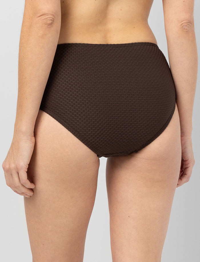 Bas de bikini taille haute à fronces