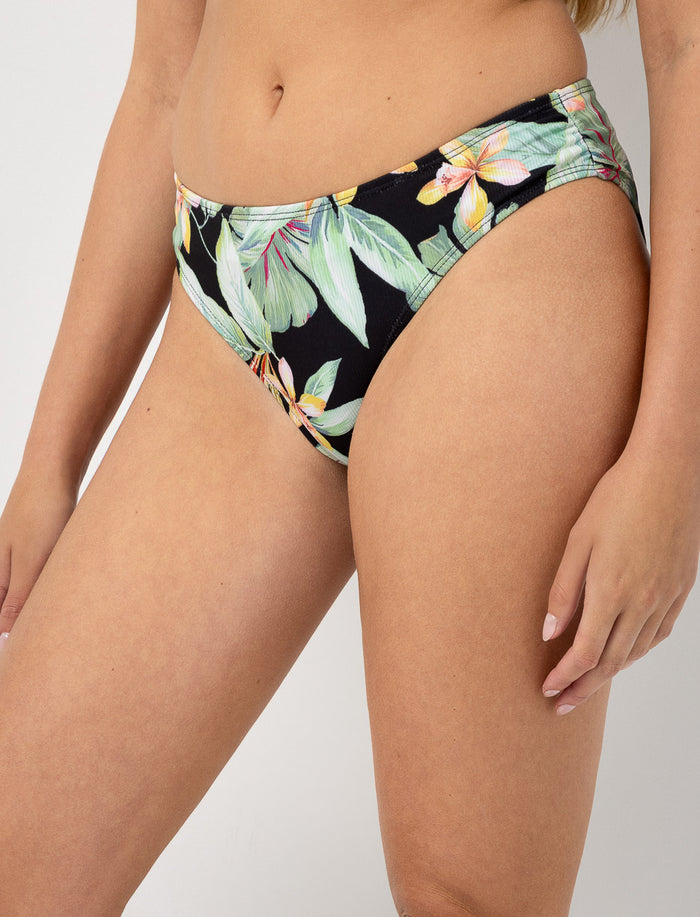 Bas de bikini taille semi-haute côtelé