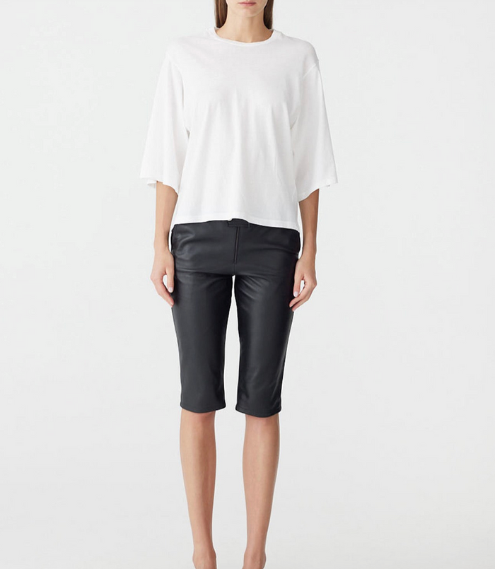 Bassike Boxy 3/4 Sleeve T-Shirt - White