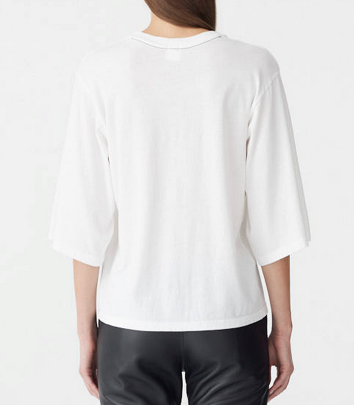 Bassike Boxy 3/4 Sleeve T-Shirt - White