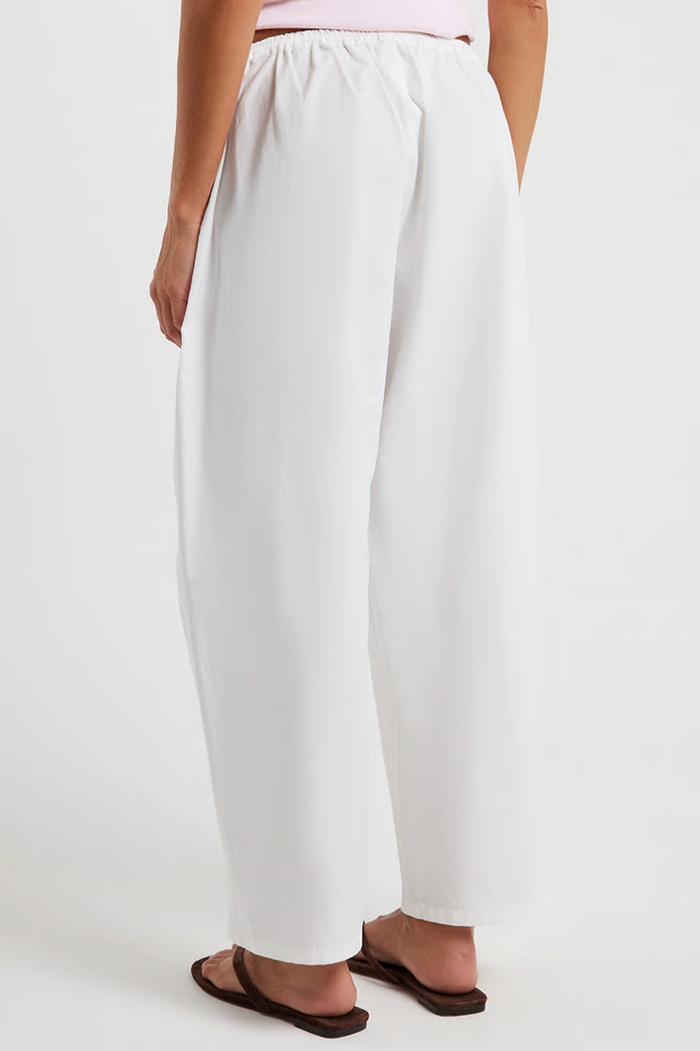 Bassike Crushed Cotton Gathered Pants - Natural