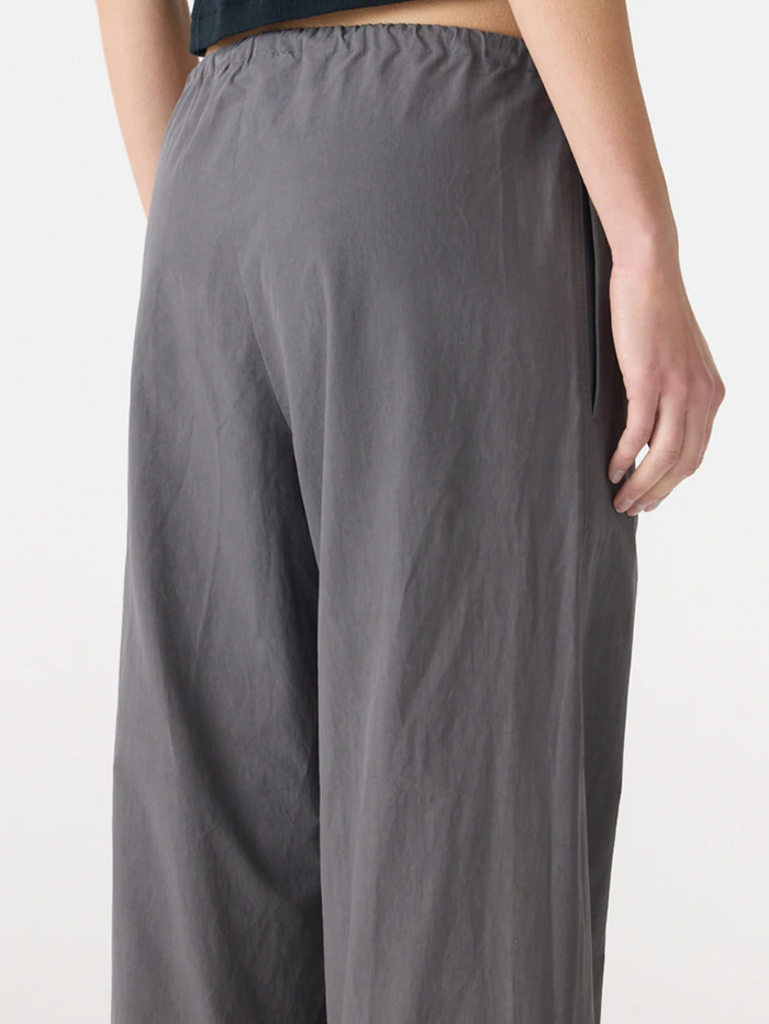 Bassike Crushed Cotton Minimal Pant - Washed Black