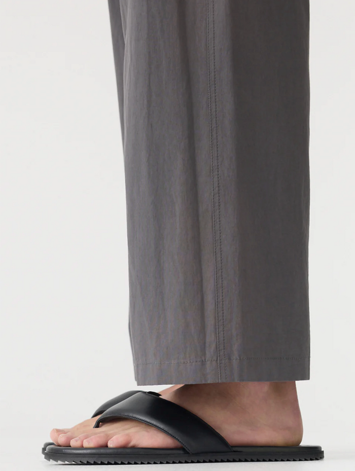 Bassike Crushed Cotton Minimal Pant - Washed Black