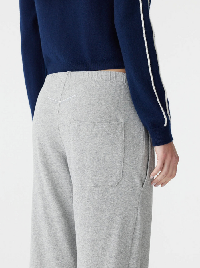 Bassike Fench Terry Straight Leg Pant - Grey Marl