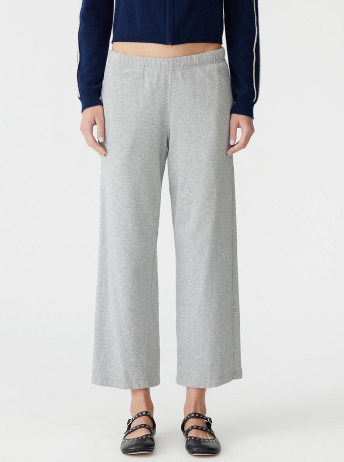 Bassike Fench Terry Straight Leg Pant - Grey Marl