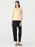 Bassike Low Scooped Rib Tank Lemon Glaze