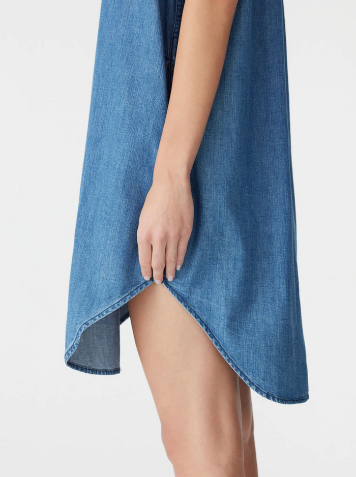 Bassike Organic Denim Sleeveless Dress - Washed Indigo