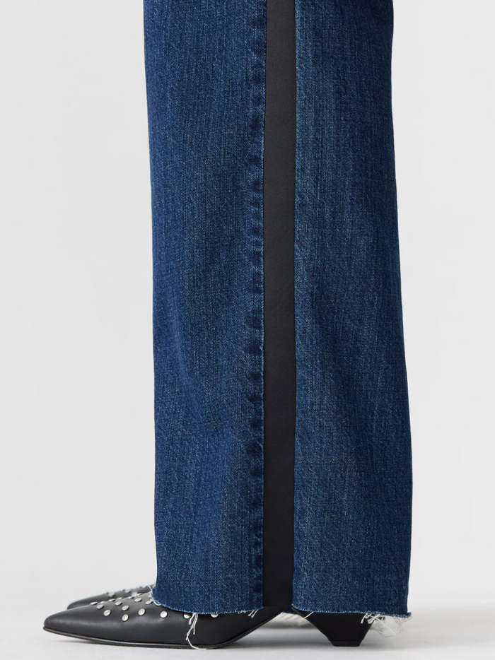 Bassike Slouch Tuxedo Jean - Worn Indigo