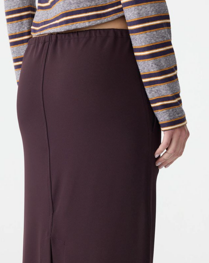 Bassike Stretch Twill Minimal Skirt - Dark Plum