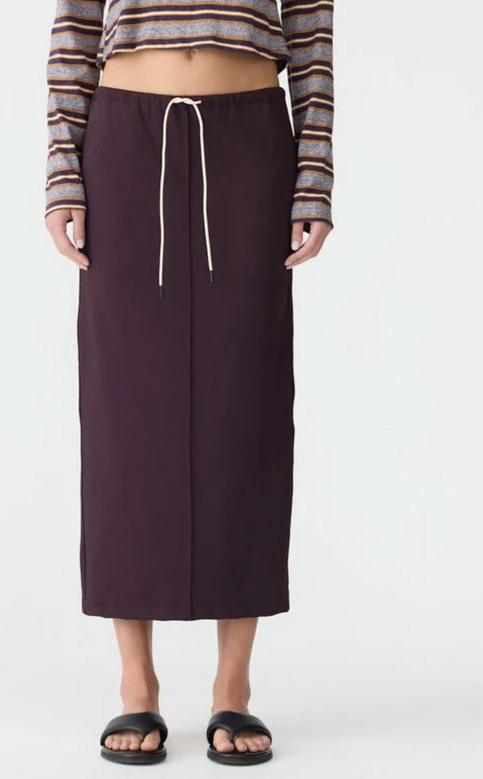 Bassike Stretch Twill Minimal Skirt - Dark Plum