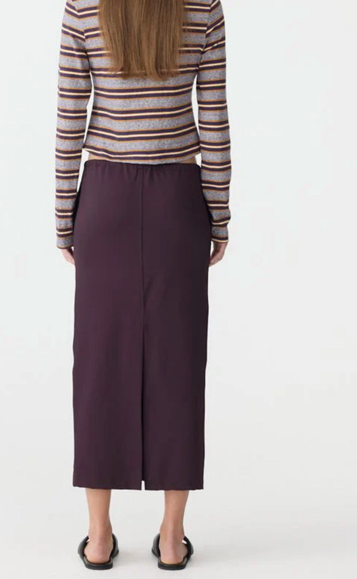 Bassike Stretch Twill Minimal Skirt - Dark Plum