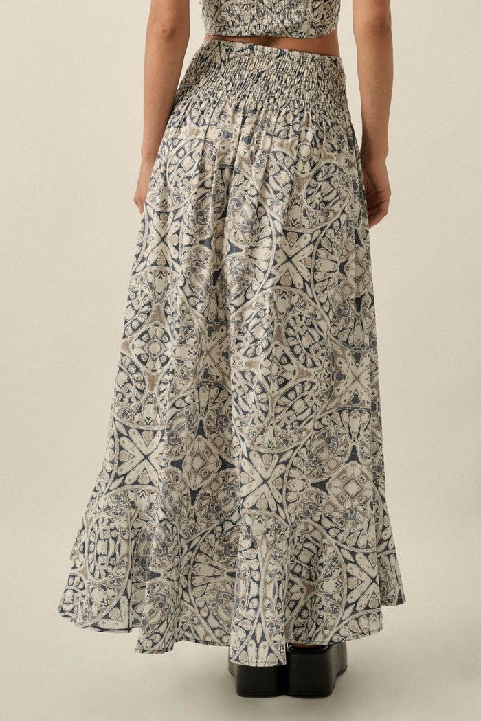 Beautifully Lost Abstract-Print Button-Up Maxi Skirt - ShopPromesa