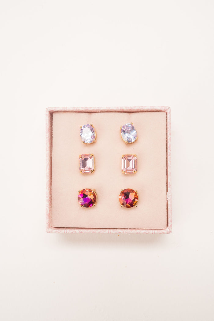 Bella Boxed Earring Trio - Greige Goods