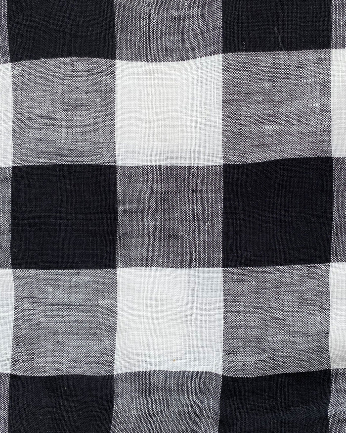Black & White Gingham Linen Flat Sheet (US)