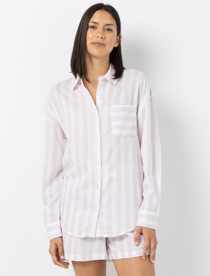 Blouse de nuit rayée à poche