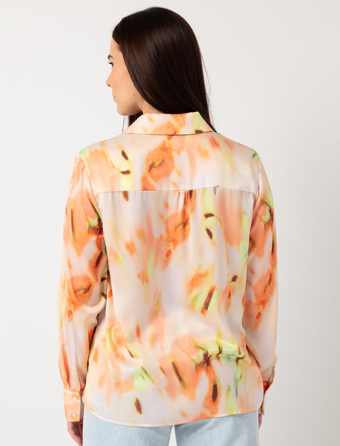 Blouse satinée à motifs