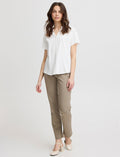 Blouse unie à col fendu
